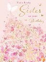 Floral Spray Butterfly Sister Birthday Card