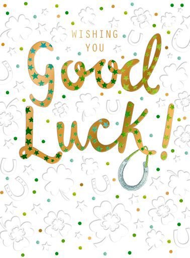 Four Leaf Clover Good Luck Card