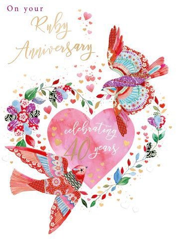 Celebrating 40 Years Ruby Anniversary Card