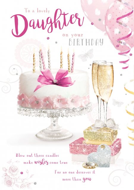 Cake & Candles Daughter Birthday Card