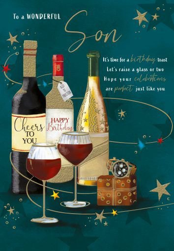 Wine Son Birthday Card