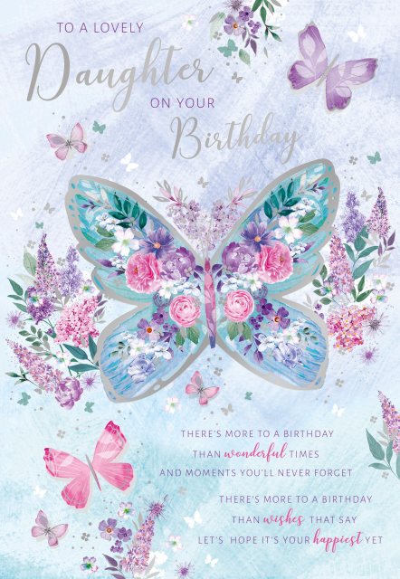 Floral Butterfly Daughter Birthday Card