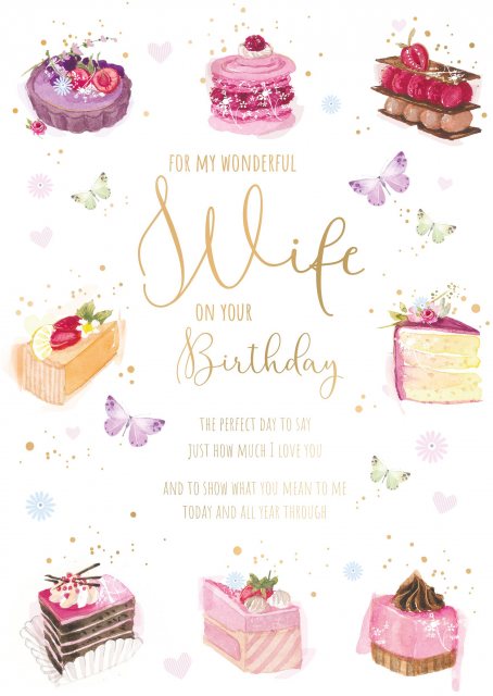 Cakes Wife Birthday Card