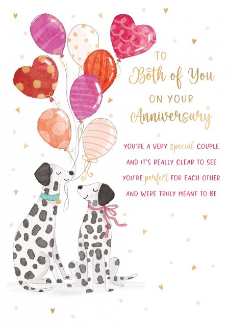 Dalmations & Balloons Anniversary Card