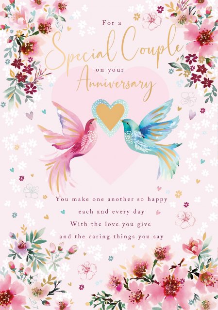 Birds & Hearts Anniversary Card