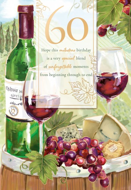 Fine Wine 60th Birthday Card