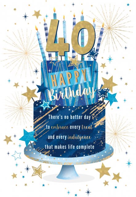 Cake 40th Birthday Card