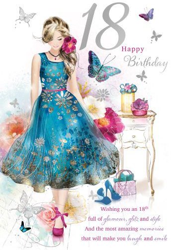 Glamour Glitz & Style 18th Birthday Card