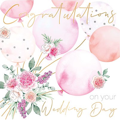 Balloons Wedding Day Card