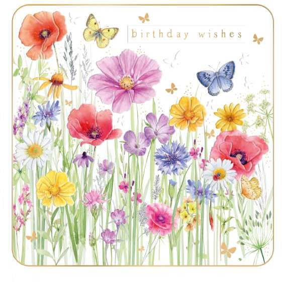 Arabella Meadow Flowers Birthday Wishes Card