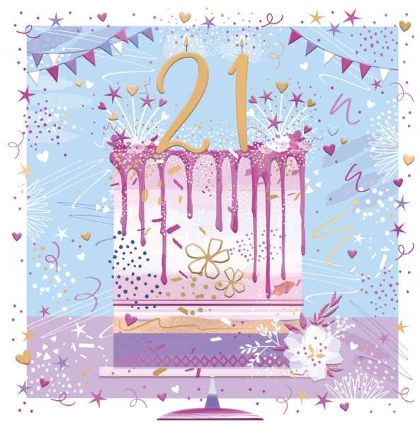 Cake 21st Birthday Card