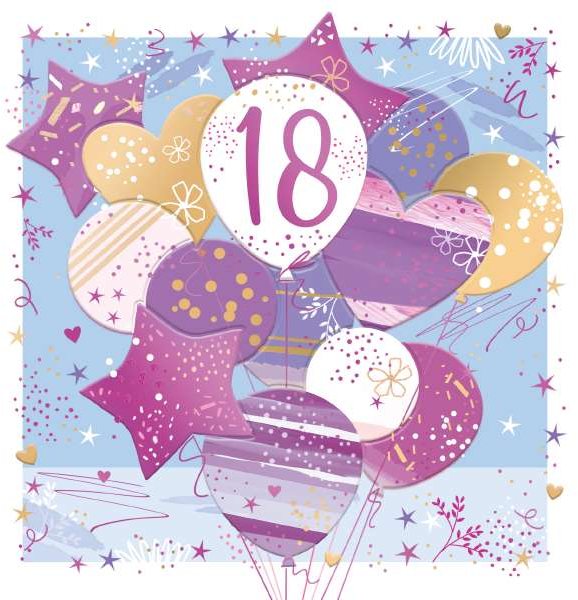 Balloons 18th Birthday Card