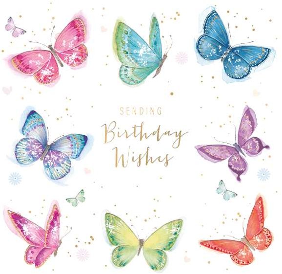 Cheri Butterflies Birthday Wishes Card