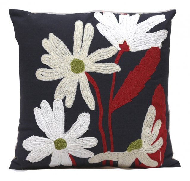 Jardinopia Embroidered Floral Cushion