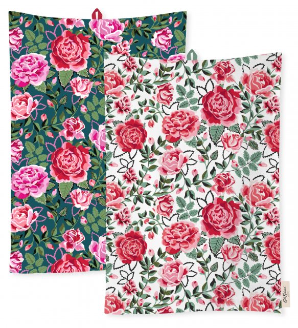 Cath Kidston  Cath Kidston Dolly Rose Tea Towel 2 Pack