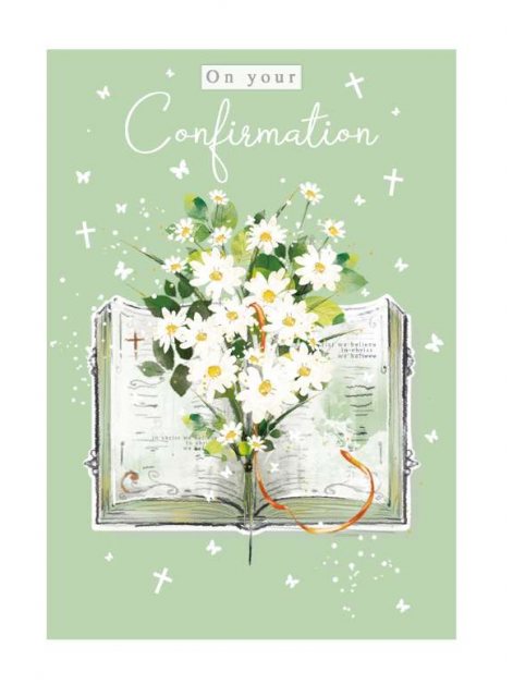 Bible & Flowers Confirmation Card