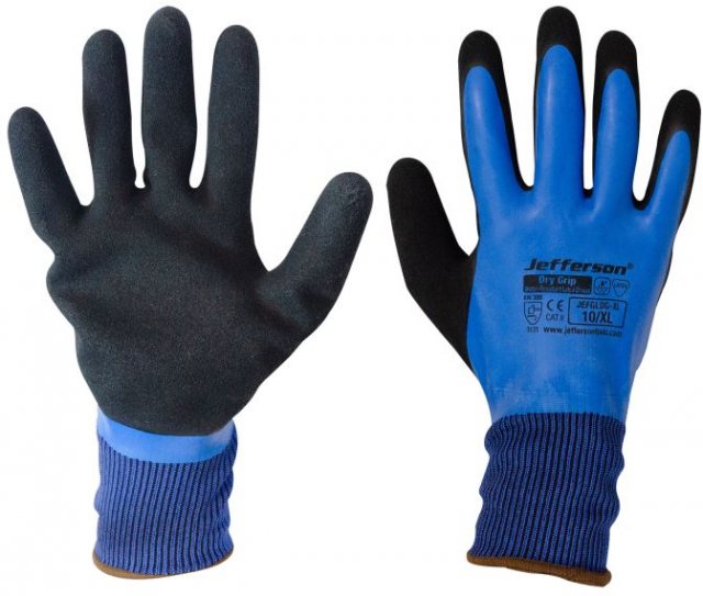 Jefferson Tools Jefferson Dry Grip Water Resistant Latex Glove