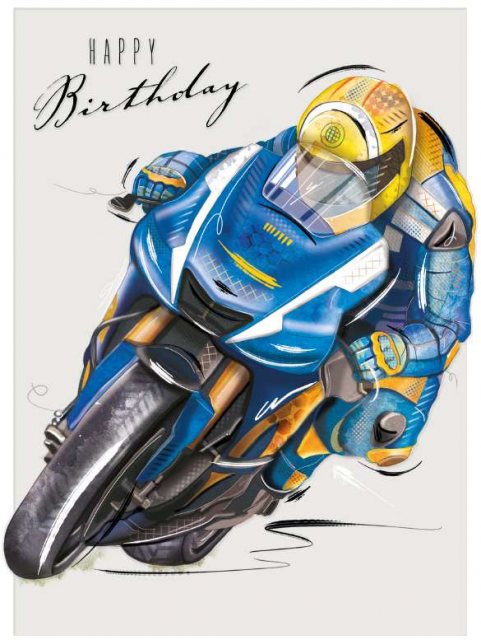 Motorbike Happy Birthday Card