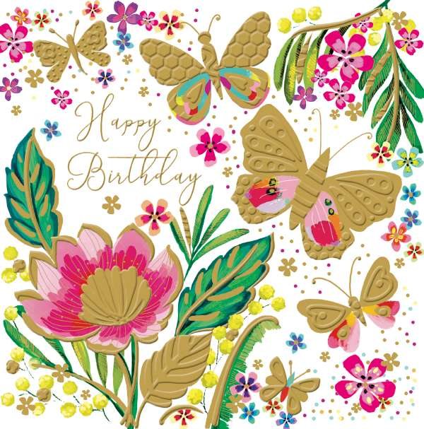 Alina Butterflies Happy Birthday Card