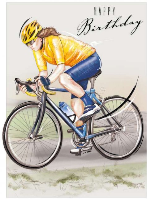 Cyclist Happy Birthday Card