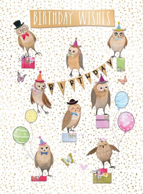 Owls Birthday Wishes Card