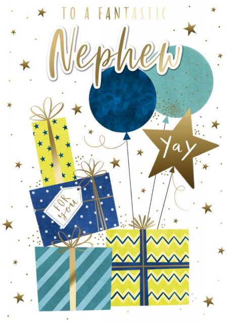 Spritz Presents & Balloons Nephew Birthday Card