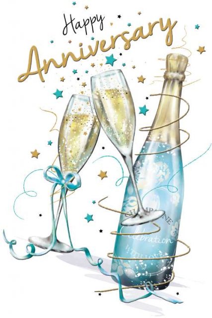 Spritz Champagne Anniversary Card