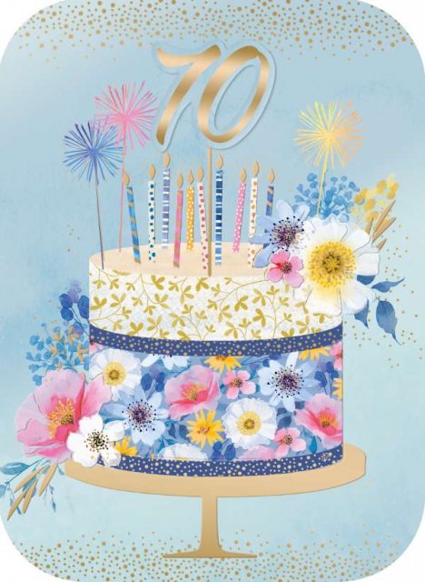 Spritz Cake 70th Birthday Card