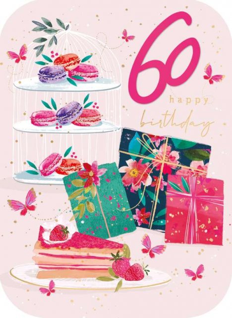 Spritz Cake & Presents 60th Birthday Card