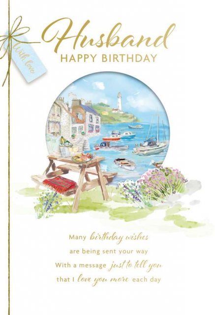 Harbour Scene Husband Birthday Card