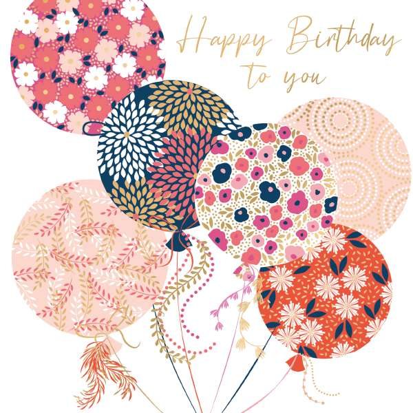 Beaux Chic Pattern Balloons Birthday Card