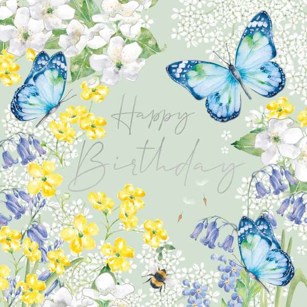 Beaux Chic Butterflies Happy Birthday Card