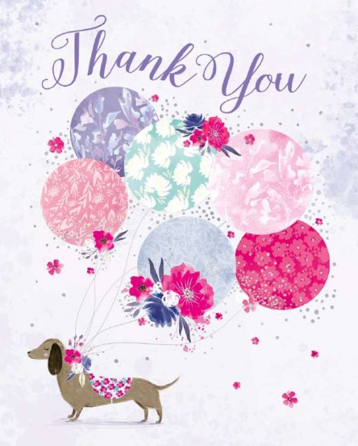 Dog & Balloons Thank You Card