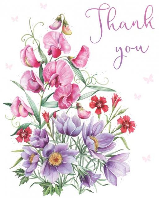 Sweet Peas Thank You Card