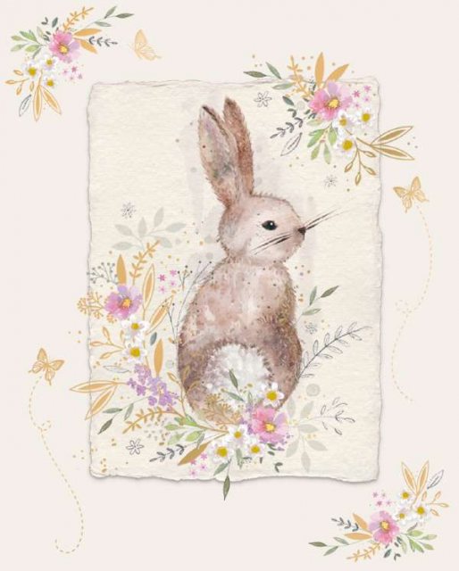 Bunny Floral Card