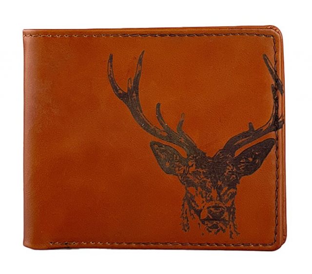 Just Slate Leather Wallet Stag