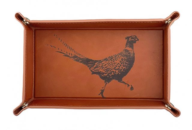 Just Slate Leather Trinket Tray Pheasant