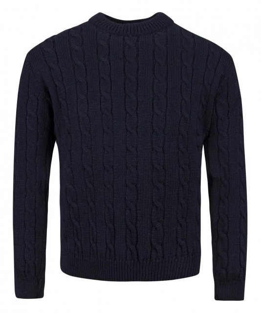 J M Cooper J M Cooper Cable Knit Sweater Marine Navy