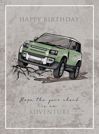 Manochrome Adventure Birthday Card