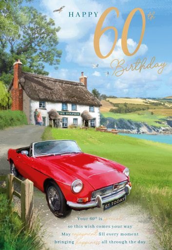 Red Car 60th Birthday Card