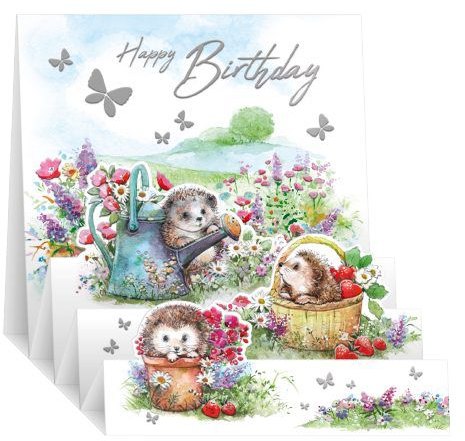 Zigzag Floral Watering Can Birthday Card