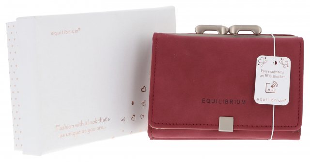 Equilibrium Clasp Purse Burgundy Small