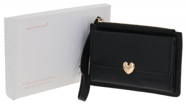 Equilibrium Cash/Card Holder Black Heart