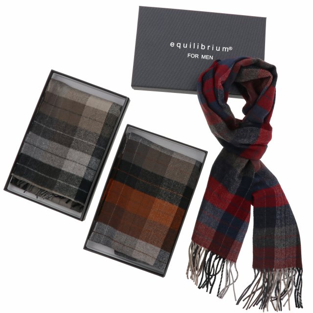 Equilibrium Fringed Traditional Check Scarf Assorted