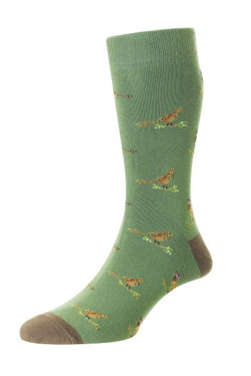 HJ Cotton Rich Pheasant & Grouse Sock Moss 6-11