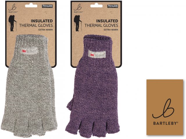 BARTLEB Bartleby Fingerless Thinsulate Thermal Glove Assorted