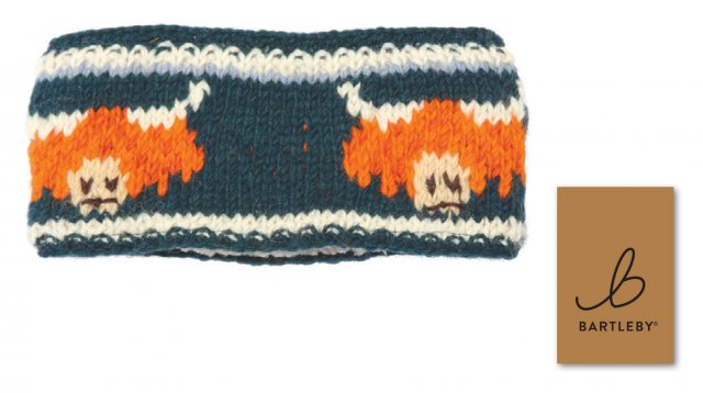 BARTLEB Bartleby Sherpa Lined Highland Cow Headband