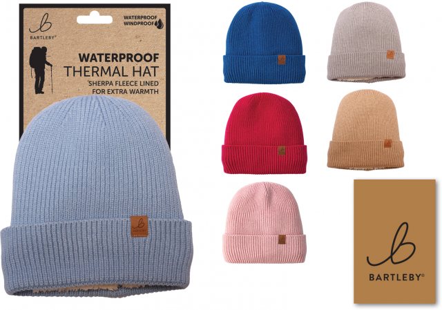 BARTLEB Bartleby Waterproof Thermal Sherpa Lined Hat Assorted