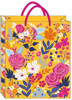 Colourful Floral Gift Bag L