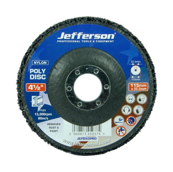 Jefferson Tools Jefferson Black Poly Disc 115mm 22mm Bore